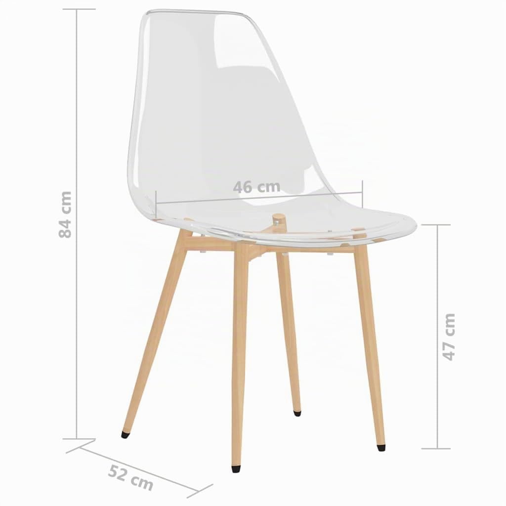 vidaXL Lot de 6 Chaises à Manger, Sièges à Dîner, Chaises de Repas, Meubles de de Salle à Manger Cuisine Maison Intérieur, Transparent Pet