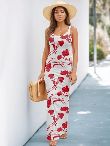 Image of Nimsruc Women Summer Long Dress Casual Slip Sexy Slim Sleeveless Bodycon Maxi Dresses for Women 2024