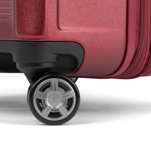 Image of Travelpro Platinum Elite Hardside Expandable Checked Luggage, 8 Wheel Spinner, TSA Lock, Hard Shell Polycarbonate Suitcase, Daring Red, Checked Medium 25-Inch