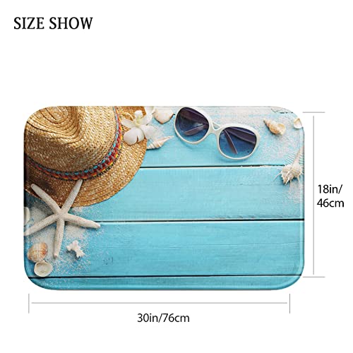 Britimes Bath Mats For Bathroom, Bathroom Mats Rugs No Silp,Sea Blue Beach Starfish Washable Cover Floor Rug Carpets Floor Mat Bathroom Decorations 18X30 Inches For Kitchen Bedroom Indoor #TOP1