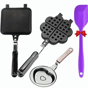 4PCS SET, 1 Sandwich maker with 1waffle maker, 1 mini egg pan and 1 spatula
