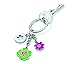 Produktbild TROIKA Schlüsselanhänger Coloured Garden - KR16-06/CH - Schlüsselanhänger mit 3 Blumen-Charms - glänzend Silber - Metall/Emaille - Weiblich - Sommerlich - das Original