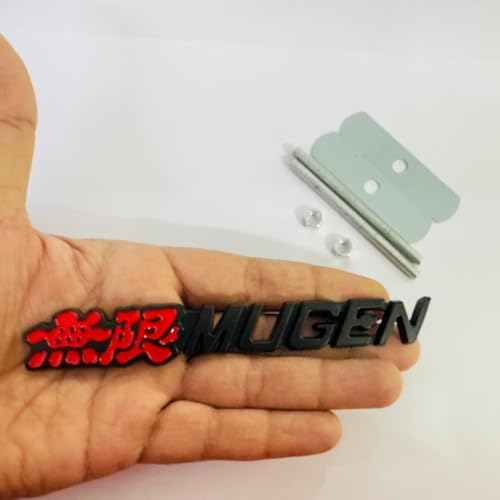Image of Emblems for Car & Bike Metal Lo.go and Grill Me.tal Lo.go, Auto Accessories for Car Emblem 3D Badge Auto Racing Sport Sticker Grand Tourer Decal. (RED Black Mugen Metal Grill Logo.)