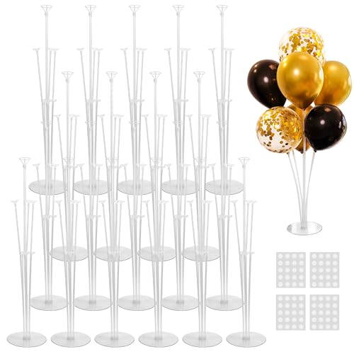 Image of JOYYPOP 20 Sets Balloon Stand Kit, Balloon Sticks with Base Birthday Graduation Party Decorations Wedding