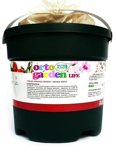 Nutriplant LIFE, Concime Fertilizzante organo azotato in polvere con ferro organico, Concime liquido minerale per giardino,fiori,tappeti erbosi, espugli,arbusti,ortaggi e piante da frutto, 2,5Kg (1)