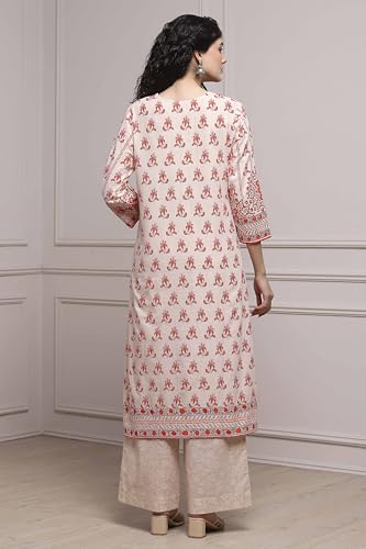 Image of BIBA Women Cotton Printed Straight Suit Set