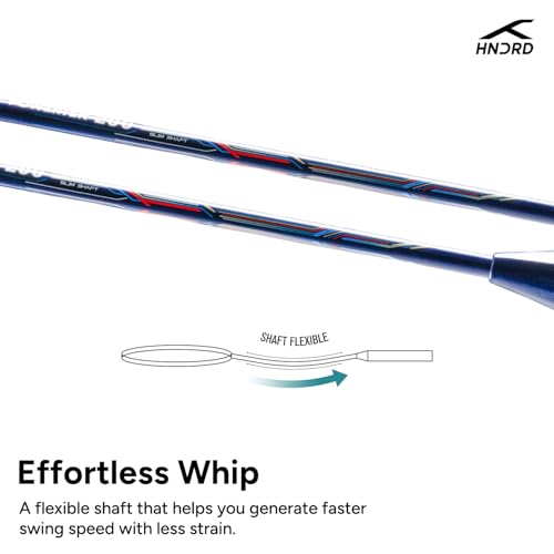 Image of Hundred Powertek 200 Aluminium Badminton Racket Combo, 1 Strung Racket with Full Cover & 3 Aura Nylon Shuttlecocks, Lightweight Shuttle Bats for Match Play