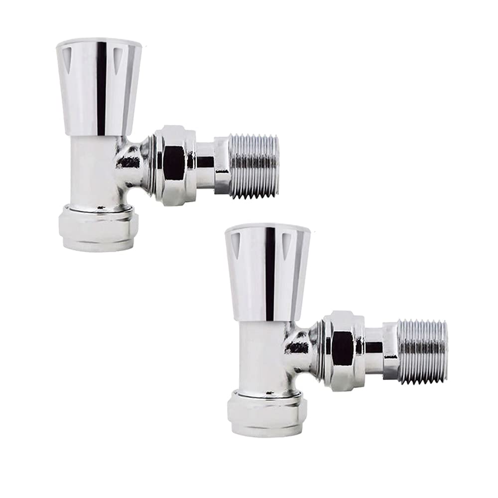 Nrg Angled - Chrome-7 15Mm Chrome Angled Radiator Valve Lockshield Valves Central Heating Taps