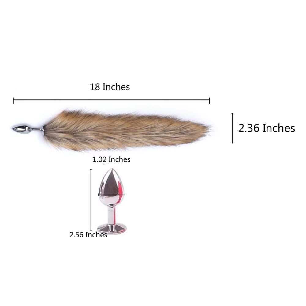 Butt Plug Fox Tail Cosplay Anal Plug Anal Butt Plug Adult Sex Toys for Beginner Women Men Couple (31" Black): 18"Brown