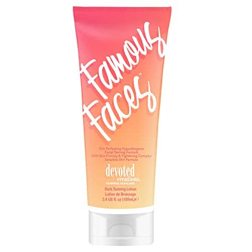 Devoted Creations Famous Faces Skin Perfecting Hypoallergenic Facial Tanning Lotion,
