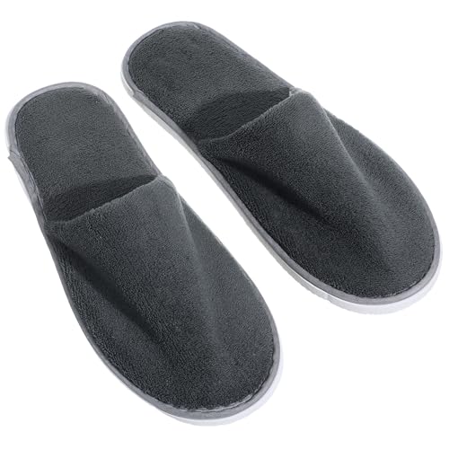 Pantoufles jetables pour pieds froids : lot de chaussons en polaire grise d'invités