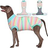 Kuoser Hundebody nach OP, Atmungsaktive Hundebody nach Kastration Rüde/Hündin Katzenbody nach OP als Leckschutz, Schutzkragen Hund Alternative für Hunde Katzen