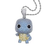 DEMbu Collar con colgante de circonita Jay Turtle de Hip-hop, estilo europeo, tendencia de moda para hombre