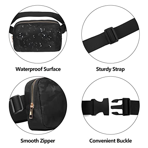 Image of VOROLO Fanny Pack For Women And Men Crossbody Bag Black+Camo Black