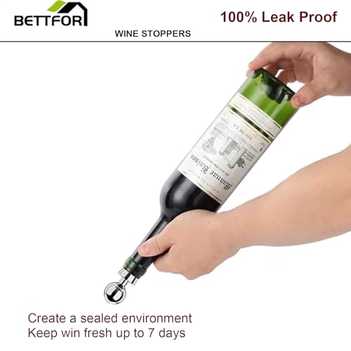 image for BETTFOR Wine Stoppers for Wine Bottles 3Pcs Vacuum Wine Bottle Stopper