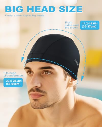 Bonnet de bain XXL tissu grand format sans serrer