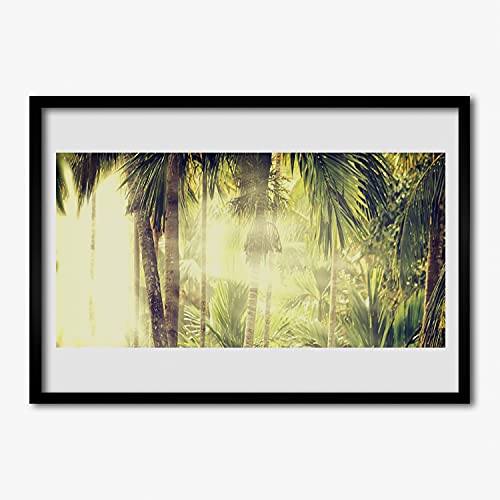 Image Photo Affiche Avec Cadre pour Habiller un Mur Vide Motif Palmiers Forêt 70x50 cm