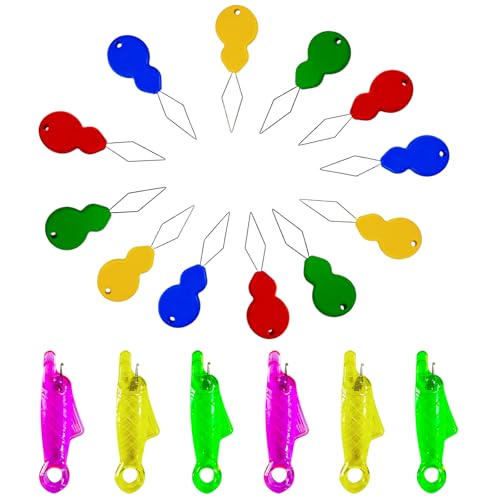 Caremore 18Pcs Enfile-Aiguilles, Enfile-Aiguilles en Plastique pour Couture, Plastique DIY Enfile-Fil,Point de Croix Enfile-Aiguilles, Fil Enfile-Aiguille à...