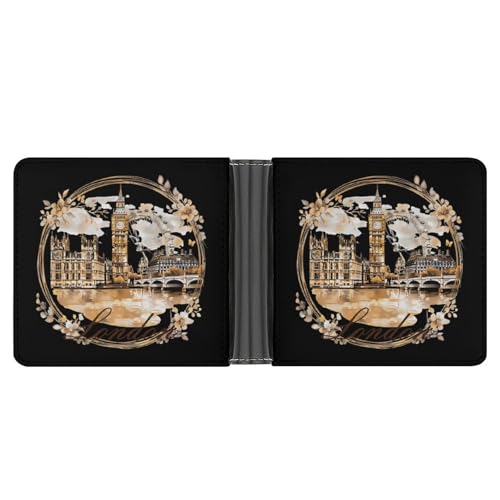 London Souvenir Funny Billfold Wallet Credit Card Holder Slim Passcase Pouch Purse for Men Women