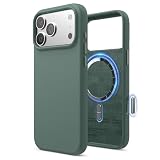【elago】 iPhone 17 Pro Max 対応 ケース MagSafe 対応 シリコン 耐衝撃 スマホケース 指紋 防止 サラサラ マグセーフ対応 シリコンケース カバー [ iPhone17ProMax アイフォン 17ProMax 対応 携帯ケース ] MAGNETIC SILICONE CASE ミッドナイトグリーン