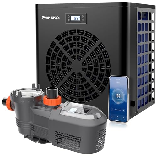 VARMINPOOL Pool Heat Pump 16000BTU & 2.5HP Variable Speed Pool Pump, 10567GPH Water Flow, Designed for Consistent Water Temperature in in/Above Ground Pool up to 13000 Gals