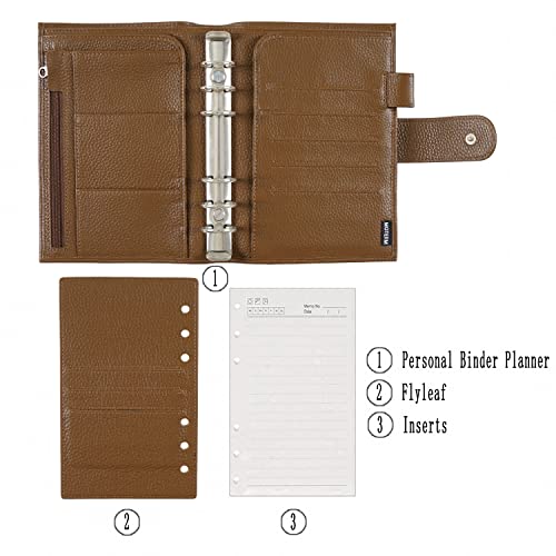 Moterm Personal Regular Rings Planner - Genuine Leather Binder Organizer (25Mm Ring, Pebbled-Chocolate) #TOP1
