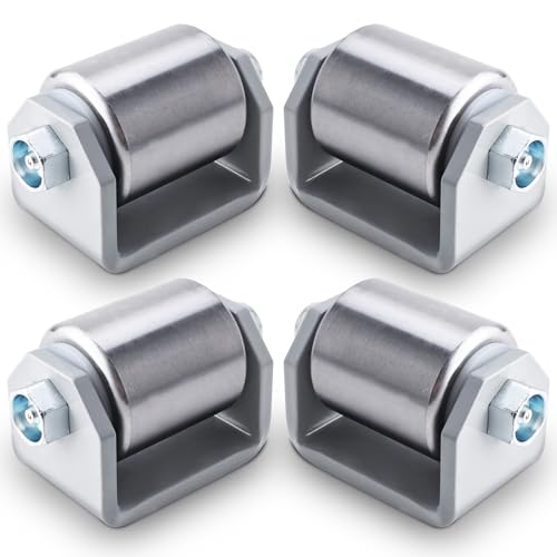 NORJIN 4 Pack 2-Inch Weld-On Trailer Skid Wheels Trailer Rollers&ndash; Heavy Duty Steel Micro Rollers...