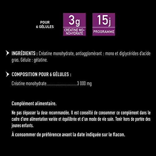 Eafit Pure Creatine - Améliore les capacités physiques en musculation - 3g de Créatine Monohydrate par jour - Force, Performance - Efforts intenses, Prise de muscle, sport - Récupération - 90Gélules – Image 3