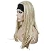 Aimole Long Braided Wigs Crochet Hair Fully Hand Tied Twist Braided With Headband Half Wig(613-Pale Blonde)