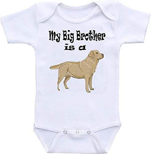 tiansiaben My Big Brother Is A Dog - Body a maniche corte unisex per bambino e ragazza, bianco, 18-24 Months