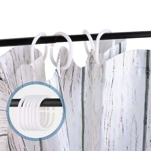 LTZGO 180x200 Duschvorhang aus Stoff Polyester Textil Anti-schimmel Wasserdicht Waschbar für Badezimmer Badewanne und Dusche dekorieren Vorhang Duschvorhänge mit 12 Duschvorhangringen (Wal-Katze)