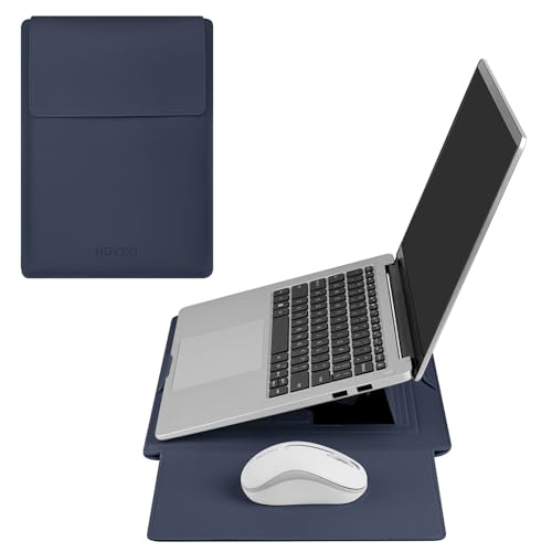 HoYiXi 15.6" Laptop Sleeve Case PU Leather with Stand Compatible with MacBook Pro 16/15.4'' MacBook Pro 15, Mac Air 15,16'' Laptop Bag for Dell, Acer, Asus,15-16'' laptop case,Blue - Image 7