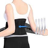 [Ofrecer mejor apoyo a su espalda]: Construido en 4 férulas estables, el cinturón de soporte lumbar ayuda a ofrecer un mejor soporte a su espalda y reduce la tensión en los músculos, ligamentos, discos y raíces nerviosas que producen dolor en la parte inferior de la espalda; También le recuerda que use una mejor forma cuando se mueva y proporciona una mejor ayuda para su postura mientras usa