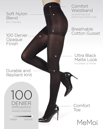 MeMoi Super Matte 100 Denier Opaque Control Top Tights3