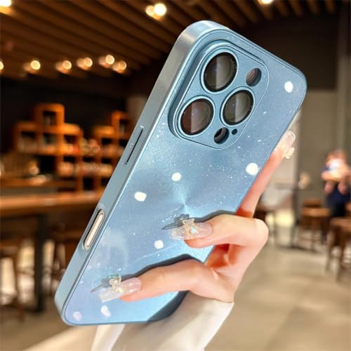 Coque de téléphone brillante paillettes Aurora et protection de l'appareil photo iPhone 14