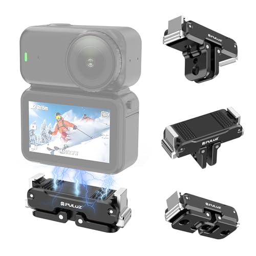 PULUZ DJI Osmo Nano/Action 6�p�}�O�l�b�g���N�C�b�N�����[�X�}�E���g CNC�A���~�� �܂肽���ݎ� 1/4�l�W�t �I�X�� nano�p���C�}�E���g�x�[�X DJI Osmo Action 6�p�}�O�l�b�g�x�[�X Osmo Nano�p���C