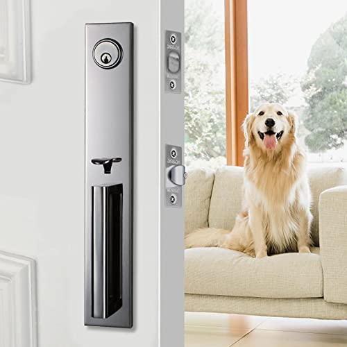 NEWBANG MDHST2016PW-BR-AMZ Strapazierfähiger Griff mit gleichschließender Funktion, Türhebel in Zinn-Finish, wendbar, für Links- und Rechtshänder Cover