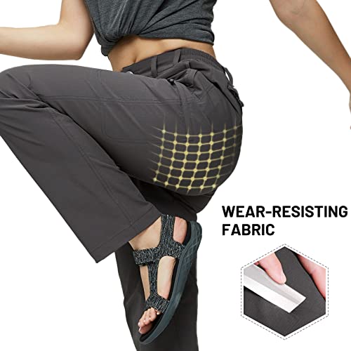 Mier Women's Quick Dry Cargo Pants Lightweight Tactical Hiking Pants With 6 Pockets, Stretchy And Water-Resistant, Graphite Grey, 8 #TOP1