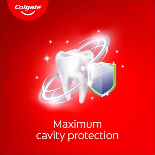Colgate Maximum Cavity Protection Toothpaste 100ml, with Calcium Boost, Strengthens and Protects Enamel, Protects Against Cavities, Fluoride Toothpaste, Great Regular Flavour