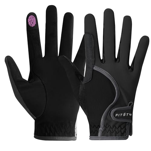 FitsT4 Sports Reithandschuhe Kinder Sommer Atmungsaktiv Mädchen Handschuhe Grip rutschfest Reiten Jungen mit Touchscreen-Design für Reitsport Sports