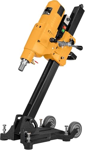 WABROTECH Kernbohrgerät 4350 W an Neigbarer Kernbohrständer mit Transportrollen - Diamant Kernbohrmaschine 760 U/min – Kernbohreinheit 230 V mit PRCD-Schutzschalter für Nass und Trockenbohrungen