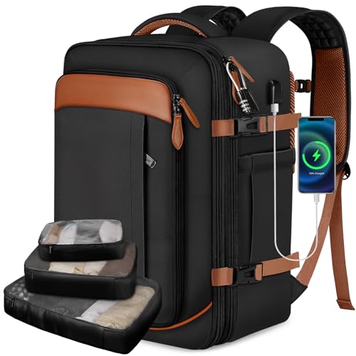 Vancropak 40L Travel Backpack for Women & Men, Large Expandable