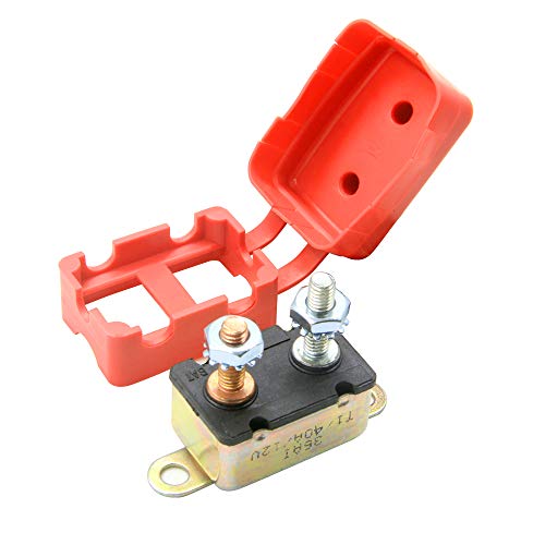RKURCK 12V 40 Amps Auto Circuit Breaker Automatic Reset for Automotive RV Marine Boat with Protective Red Boot Cover - Image 2