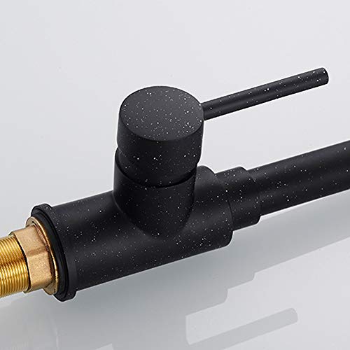 Robinet de cuisine pivotant 360 noir avec mitigeur de douche extensible