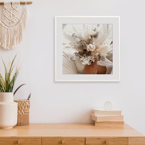 Image of Canvas Floater Frames for Canvas Art 0.8inch Depth Frames for Canvas Painting Floating Frame Plastic Floater Frame for Canvas Prints (White, 12 x 12 inch)