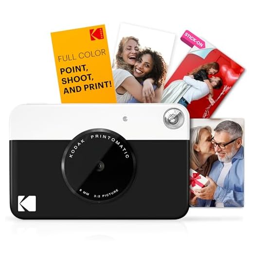 KODAK Câmera digital de impressão instantânea Printomatic – impressões coloridas em papel fotográfico Zink 5 x 7,6 cm (preto) imprime memórias instantaneamente