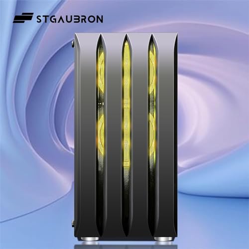 Image of STGAubron Gaming PC Desktop, Radeon RX 550 4G, Intel i7 Xeon E5 2.5GHz, 16G RAM, 512GB SSD, WiFi 6, BT 5.0, RGB Fan x3, Windows 11 Home