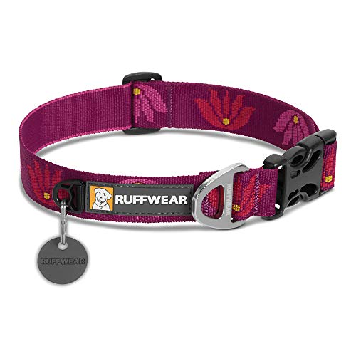 Ruffwear Classic Dog Collar, Large to Very Large Breeds, Adjustable Fit, Size: Large (51-66 cm/20-26 in), Lotus, Hoopie Collar, 25203-9152026