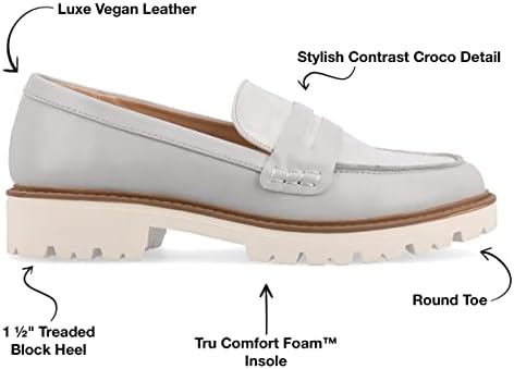 Journee Collection Womens Kenly Tru Comfort Foam Wide Width Slip On Round Toe Loafer Flats Grey 6.5 Wide Womens US | Image 1