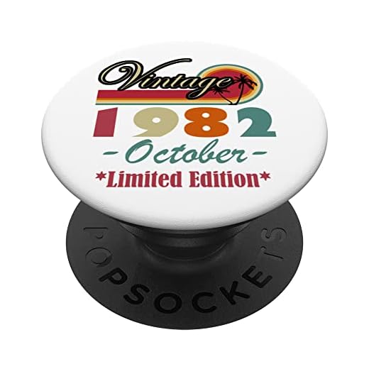Vintage 1982 Octubre 40. Regalo de cumpleaños 40 años PopSockets PopGrip Intercambiable
